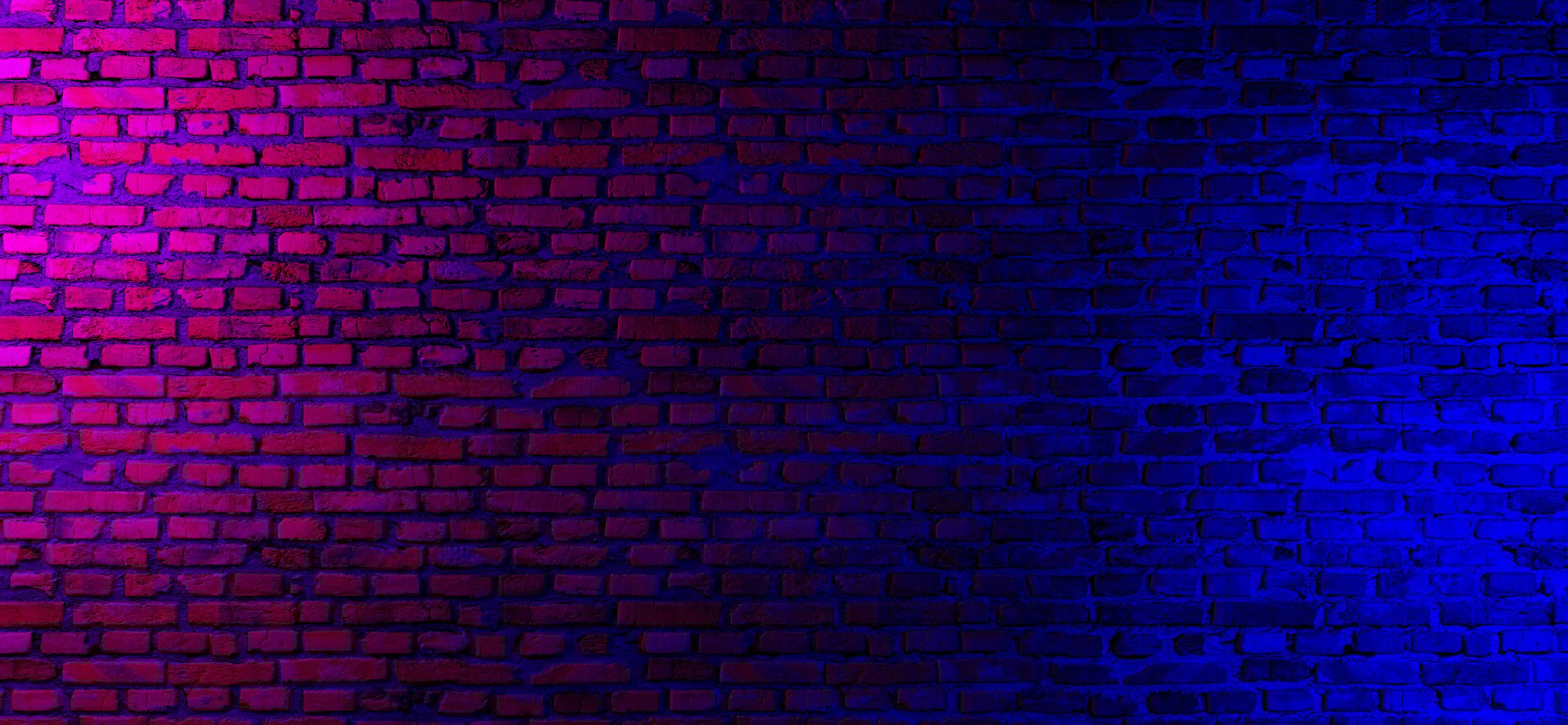 Brick Wall with Neon Lights