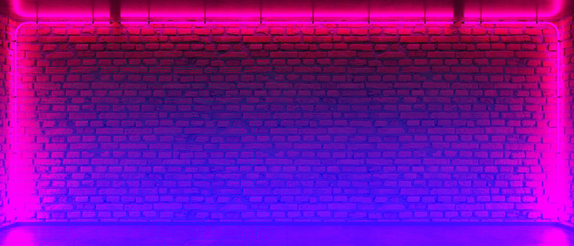 Brick Wall with Neon Light